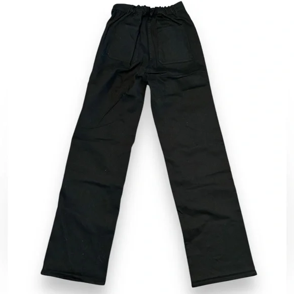 NEW Thakoon Black High Waisted Denim Wide Leg Jeans Size 0